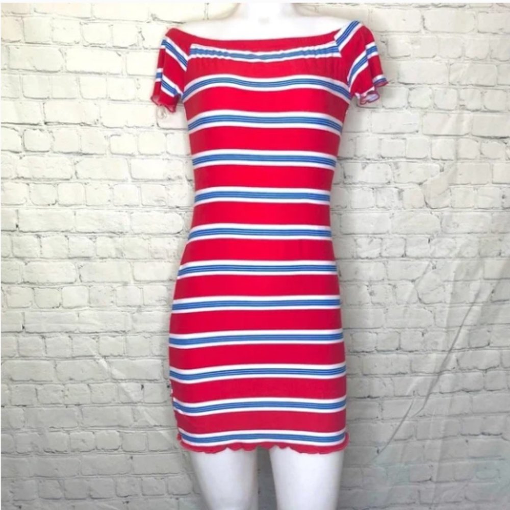 Ultra flirt striped mini dress